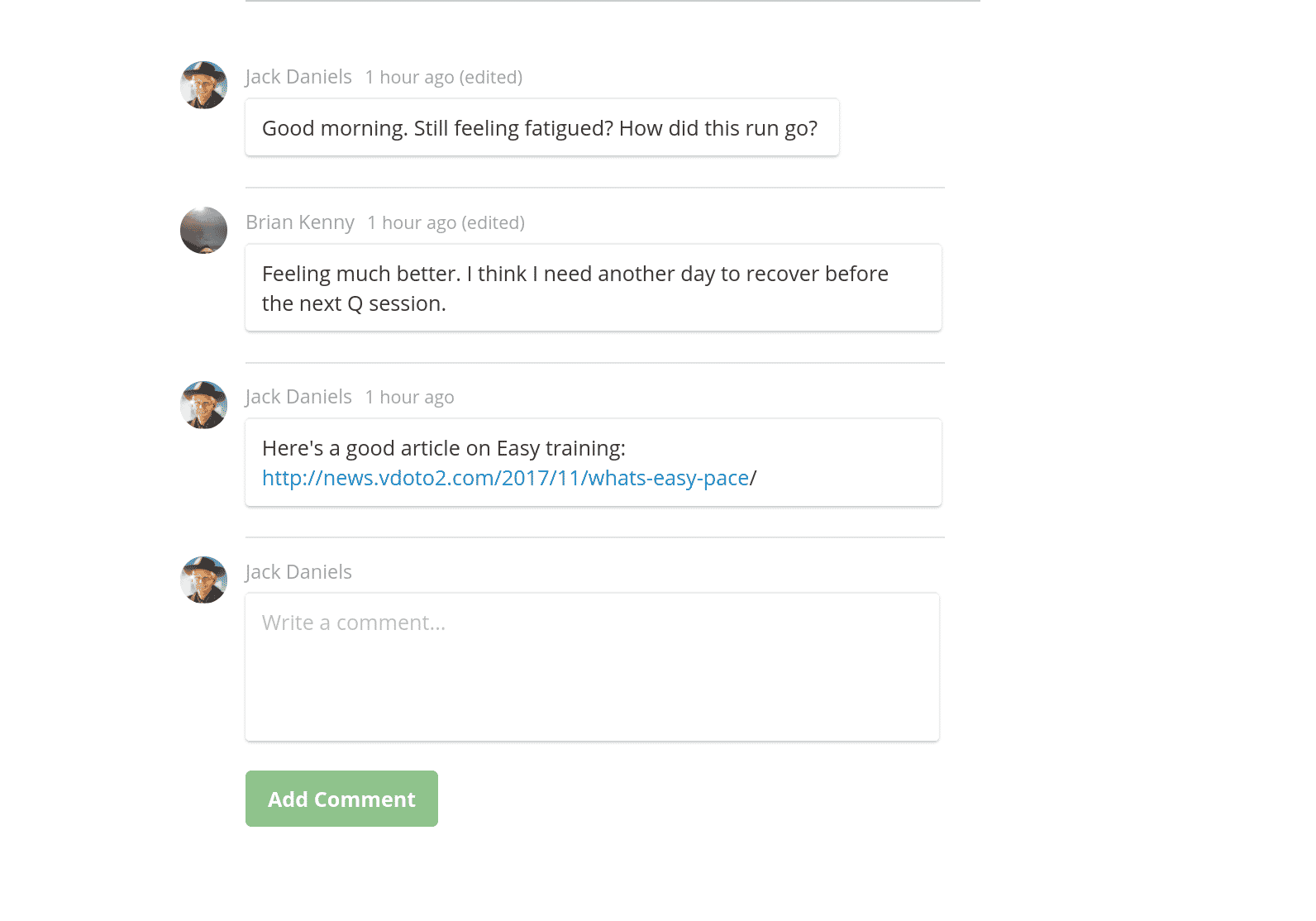 New Features:  Workout Commenting And Print Calendar