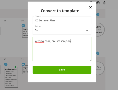 New Coaching Feature: Convert Training To Templates